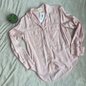 Cloth & Stone Satin Utility Shirt